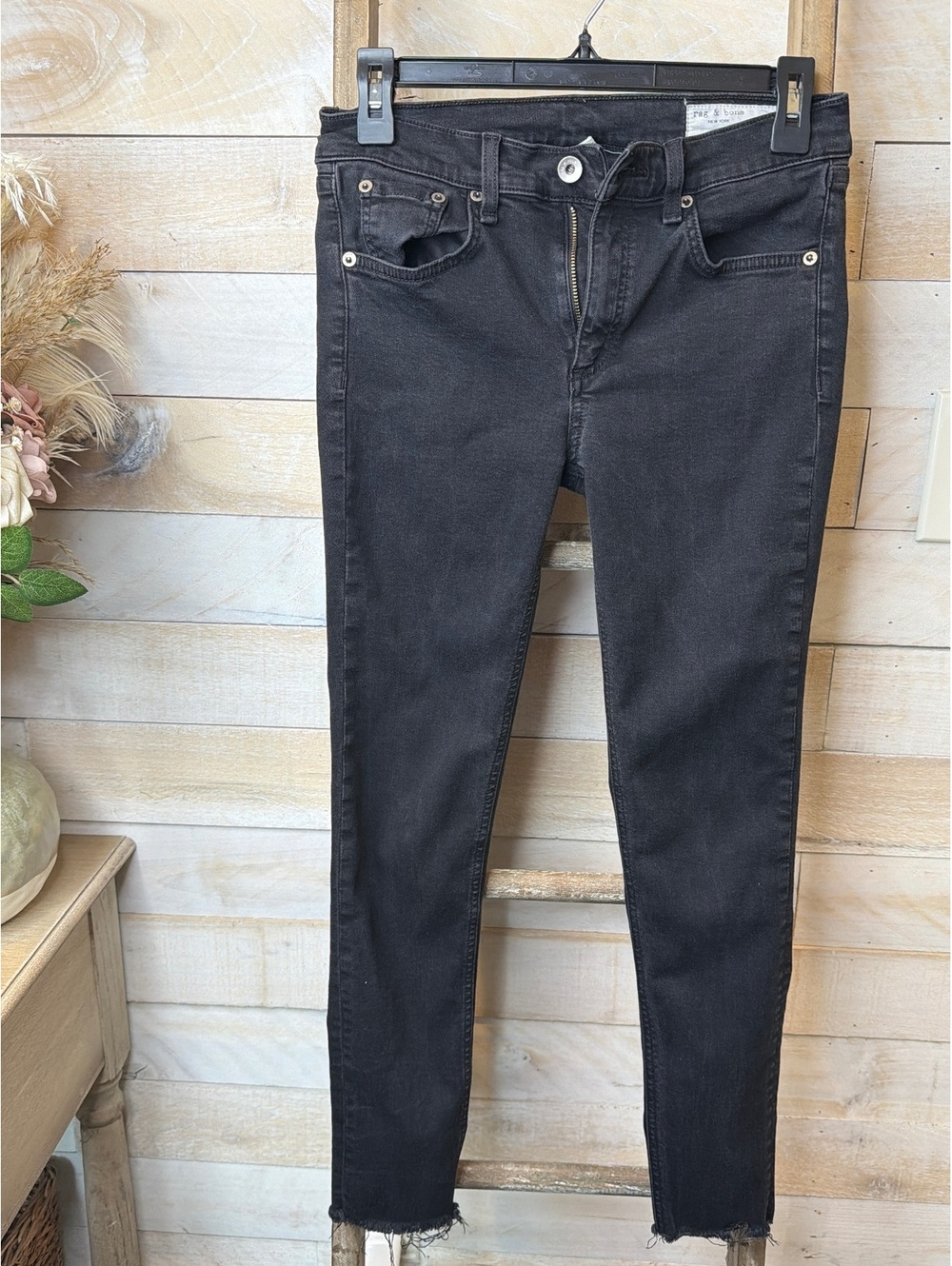 rag & bone Women's 29 Ankle Skinny Black Jeans